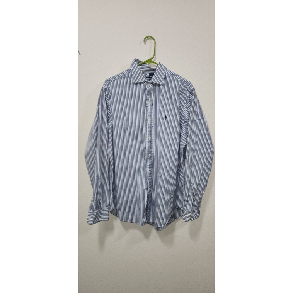 Polo Ralph Lauren Performance Shirt Button Down Mens L Blue Stripe  Workwear